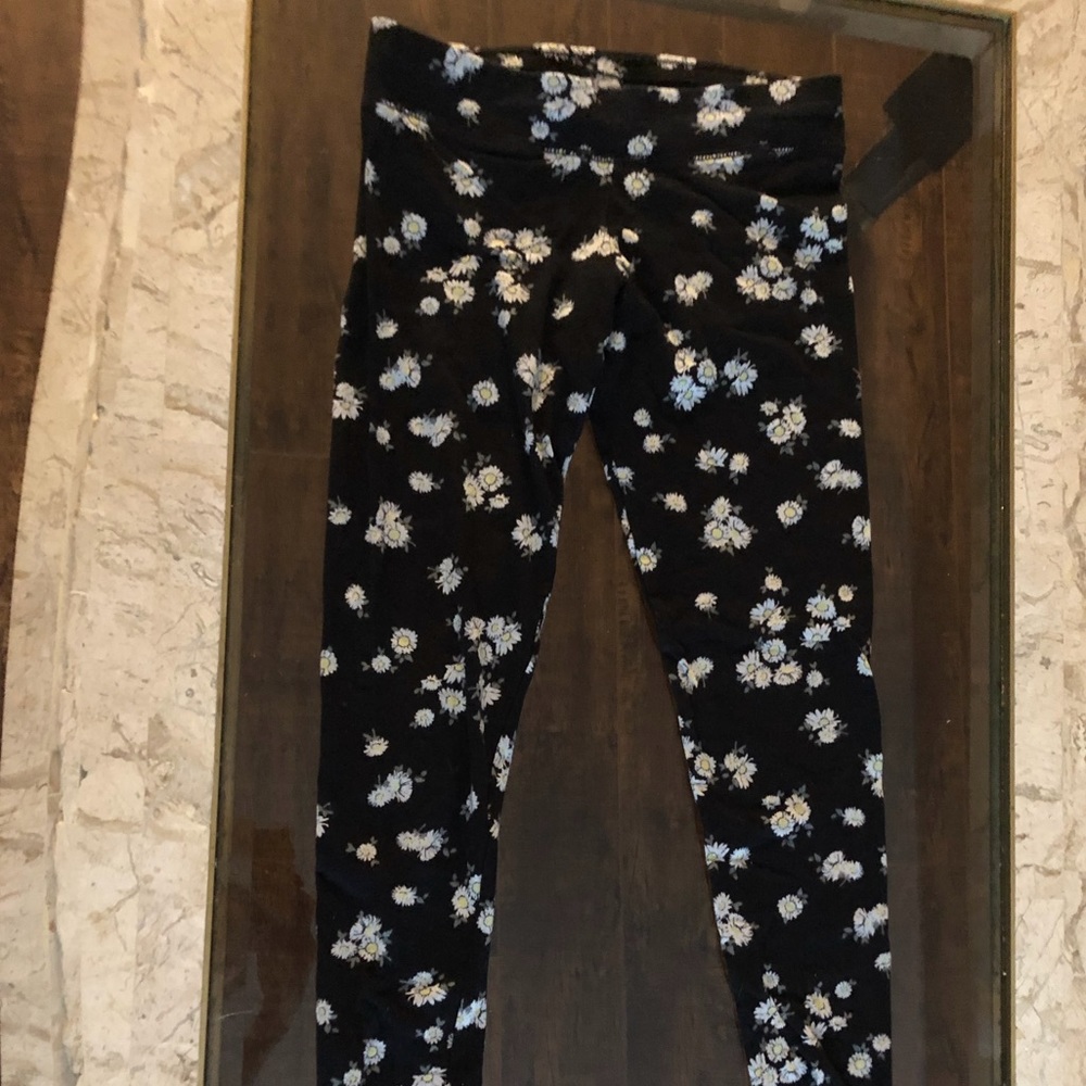 Sunflower print leggings